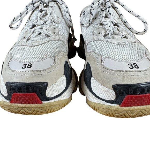 BALENCIAGA Triple S Distressed Chunky Low Top Sneakers Women's Size 38 - Picture 3 of 9